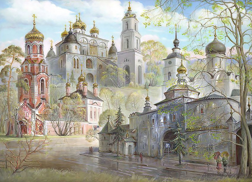 Храм. - храм, церковь, город, осень., пейзаж - оригинал