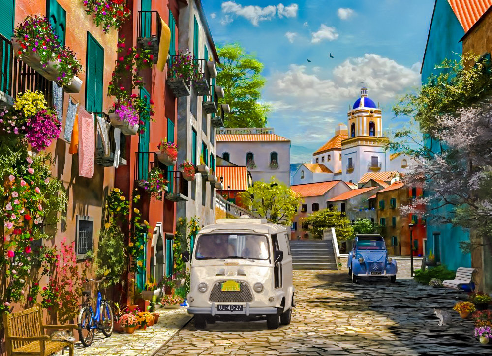 Mediterranean Morning. - dominic davison painter.cityscape. - оригинал