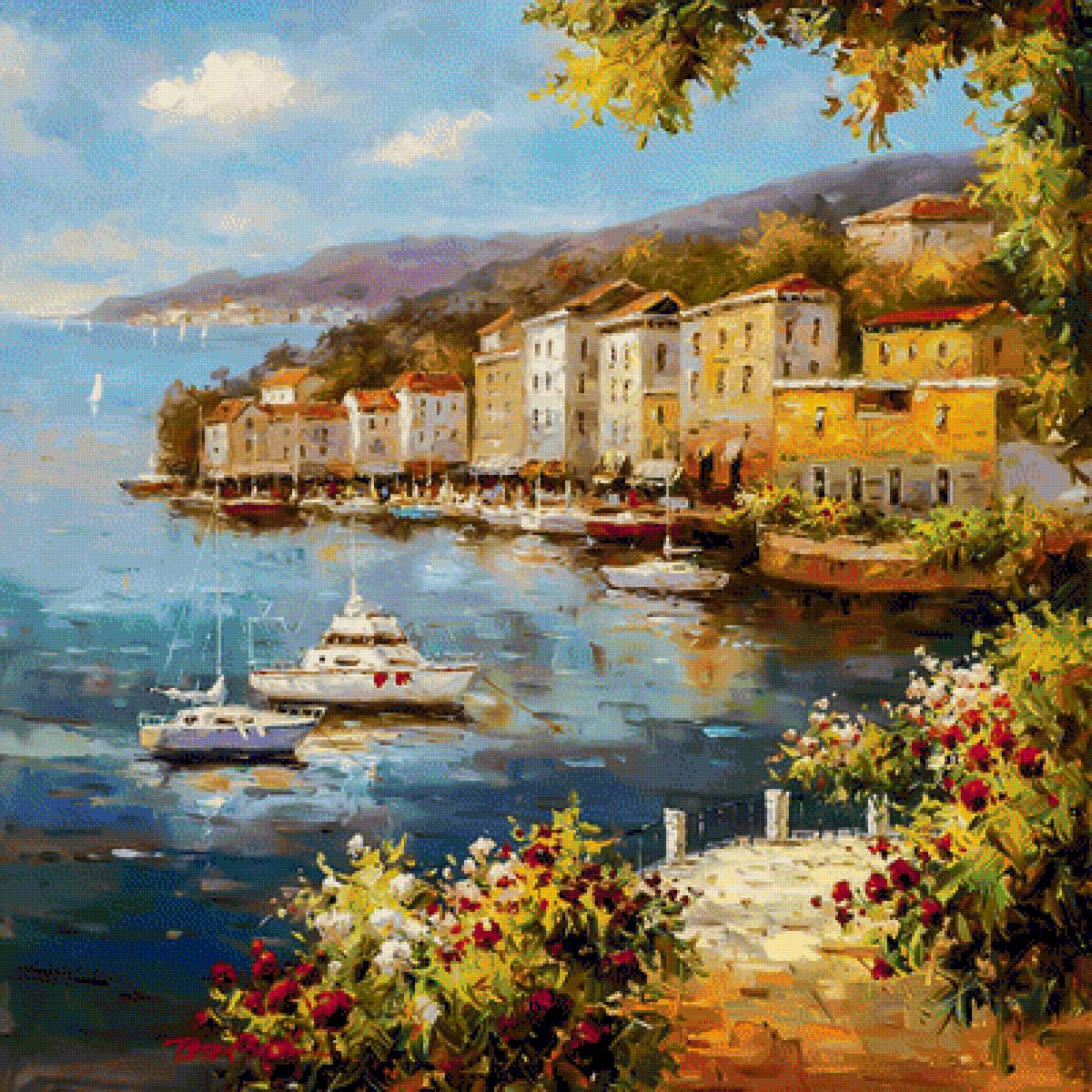 Mediterranean Yacht Harbor. - seascape. - предпросмотр