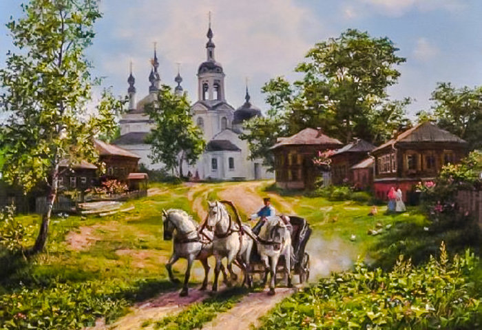 Moscow Settlement. - mikhail satarov paintings.scenarys.people.animals. - оригинал