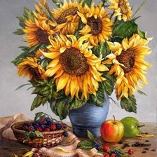 Схема вышивки «Подсолнухи»