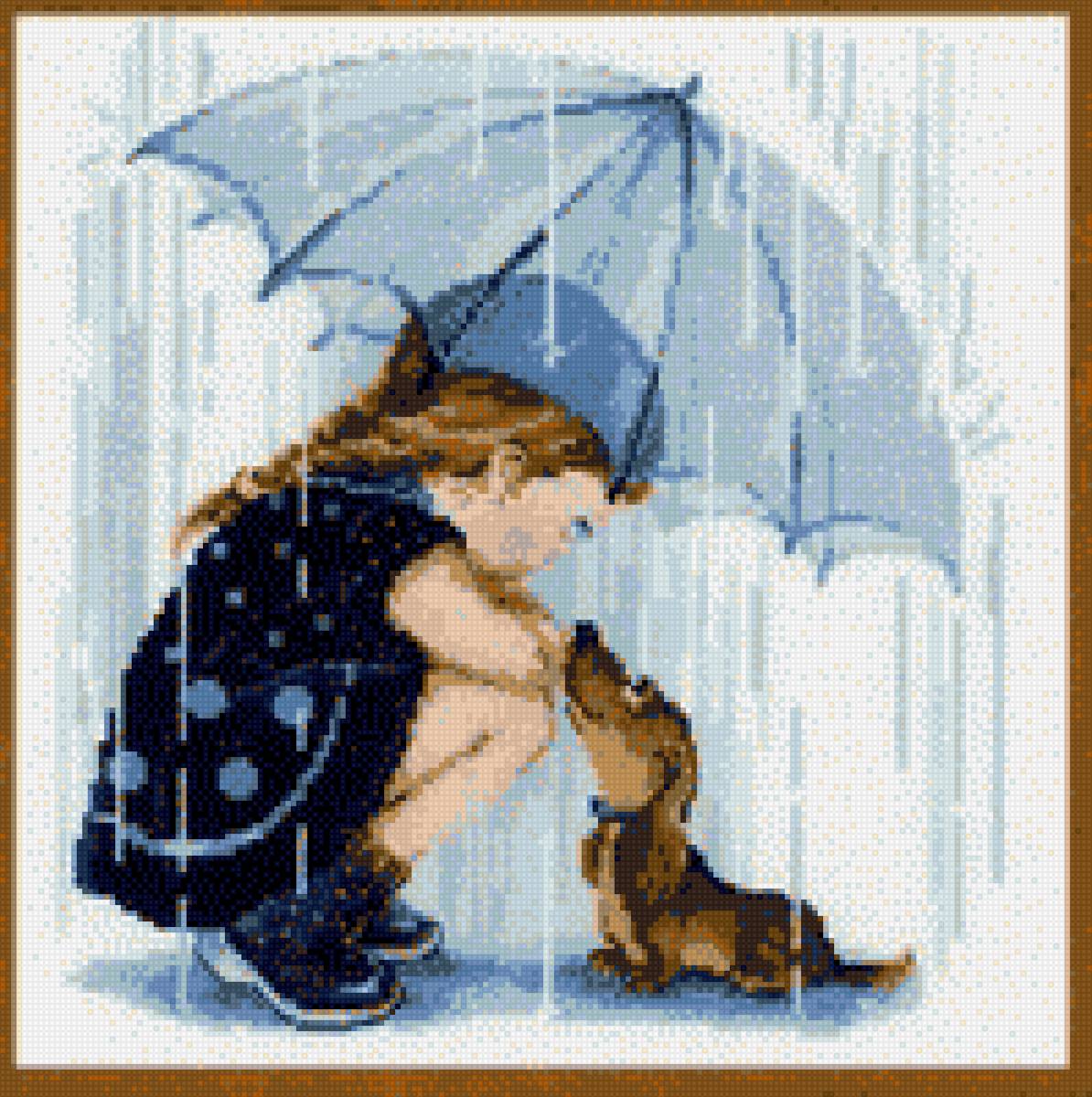 Девочка под зонтиком - зонтик - предпросмотр