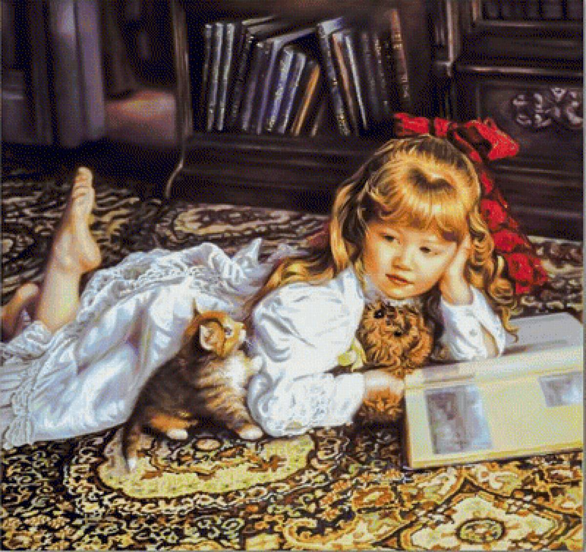Resting with my Frieds. - sandra kuck painters.scenarys.children.animals. - предпросмотр