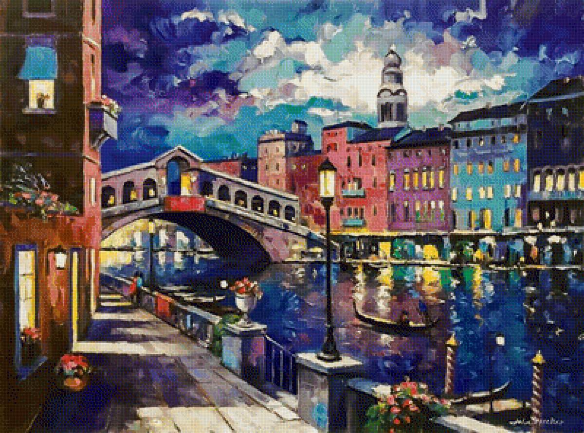 Rialto Bridge. - john zaccheo paintings.cityscapes. - предпросмотр