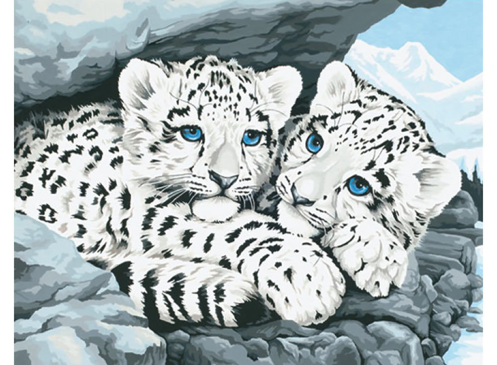 Милая парочка - хищник, животные, пара, тигр, зима - оригинал