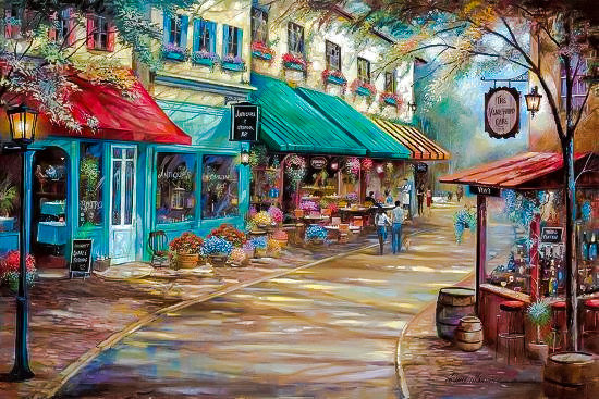 Romantic Interlude. - ruane manning art.cityscapes.people. - оригинал