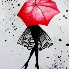 Девушка за зонтом