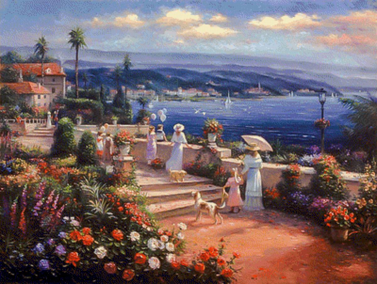 Seaside View. - ghambaro paintings. seascapes.people.animals.birds.flowers and g - предпросмотр