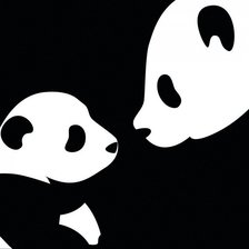 Панда мама и ребенок