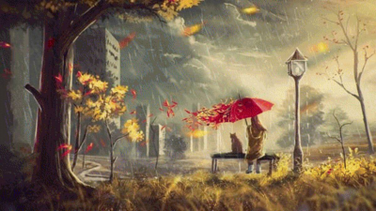 прогулка в дождь - предпросмотр