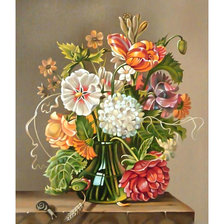 Схема вышивки «Букет и улитка.»