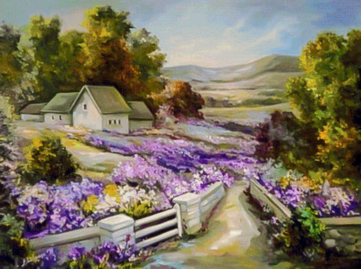 Spring Day. - anca bulgaru paintings.scenarys.flowers and gardens. - предпросмотр