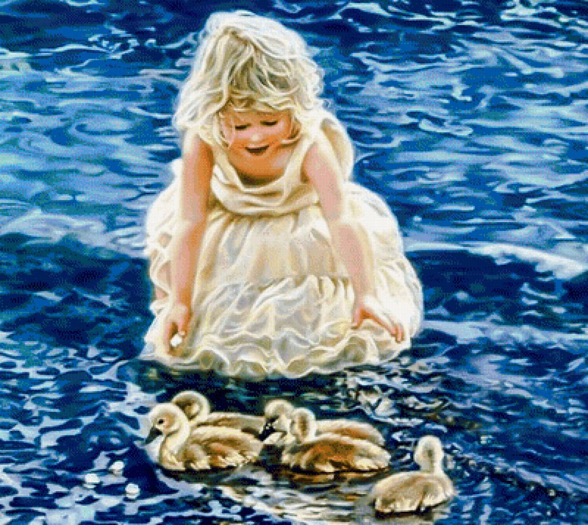 Summer Fun. - sandra kuck painters.seascenes.children.birds. - предпросмотр