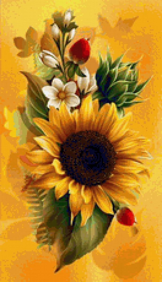 цветы - подсолнух, узор - предпросмотр