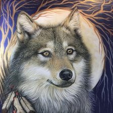 Схема вышивки «Волк»