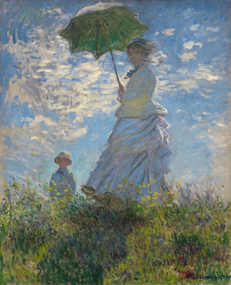 Woman with a Parasol - Madame Monet and Her Son, 1875 - by monet, claude (1840-1926) - оригинал
