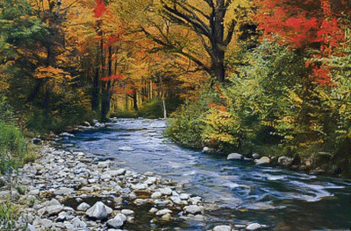 The River through the Forest. - landscapes. - предпросмотр