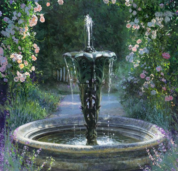 Damask Rose - by helen parsley, вода, пейзаж, природа - оригинал