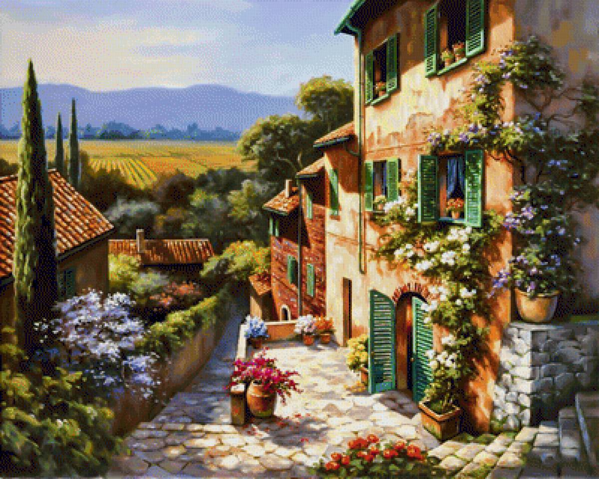 Tuscany View-2. - scenarys.flowers and gardens. - предпросмотр