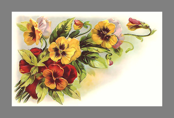 Серия "Винтаж". Анютины глазки - цветы, флора, анютины глазки, букет - оригинал