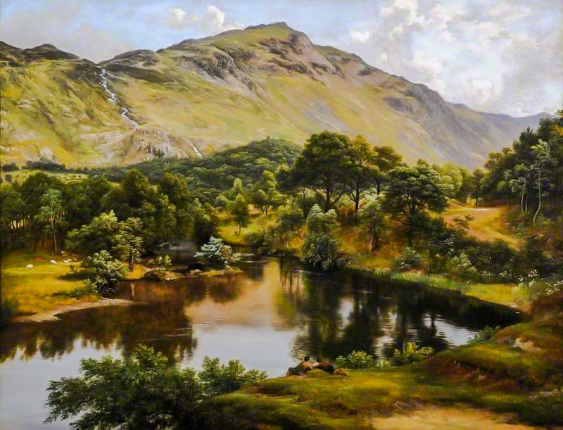 View of Patterdale, Westmorland. - john glover paints.landscape.people. - оригинал