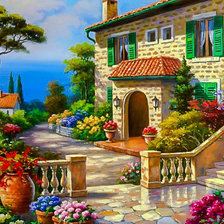 Схема вышивки «Villa Della Fontana.»