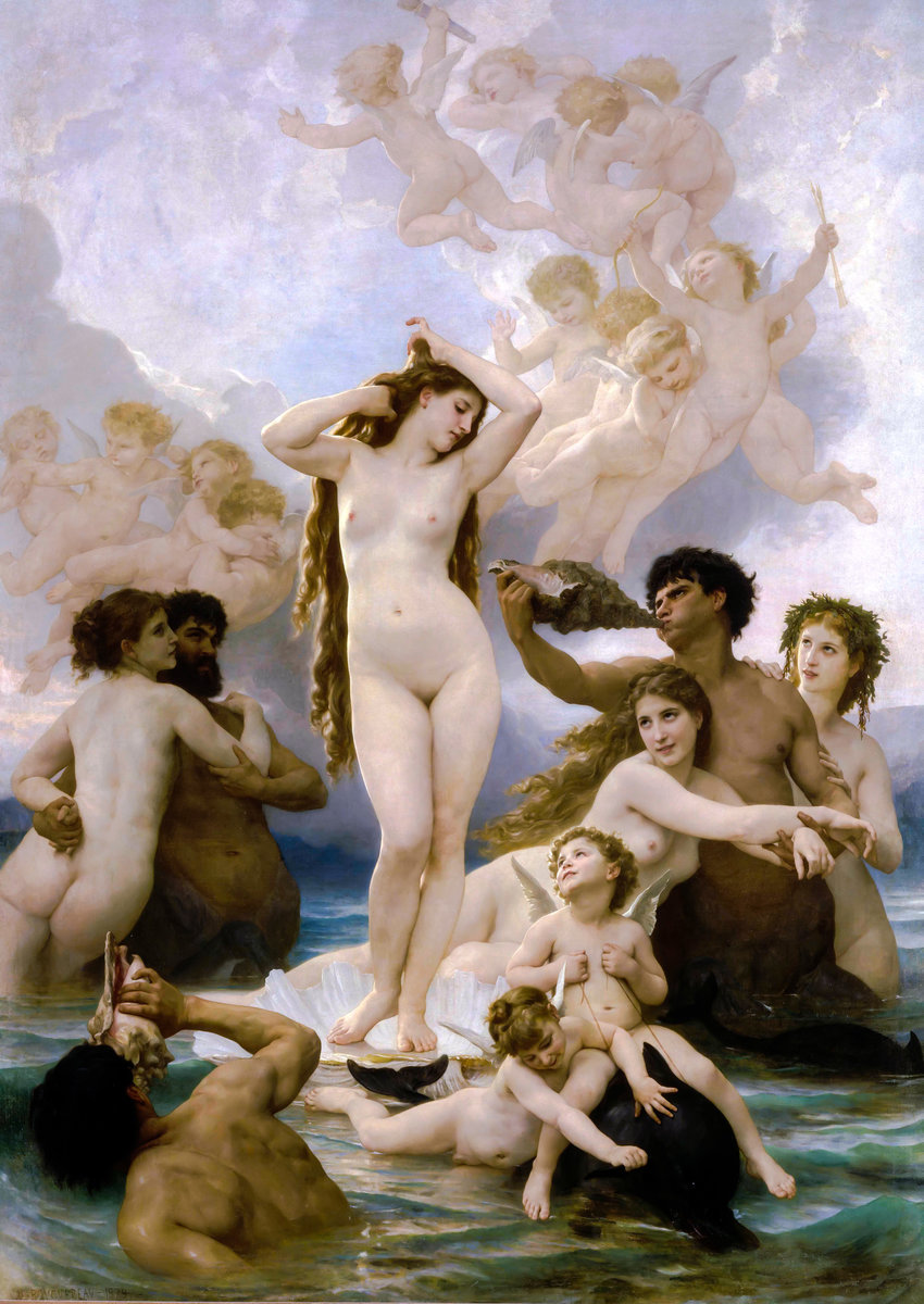 The Birth of Venus. - william adolphe bouguereau paintings. - оригинал