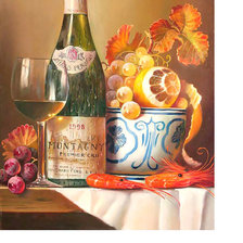 Оригинал схемы вышивки «Натюрморт с шампанским и креветками.» (№1969778)