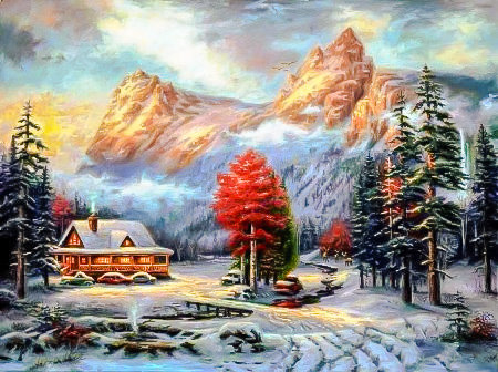 Winter and Nature. - chuck pinson painter.snowscapes.animals. - оригинал