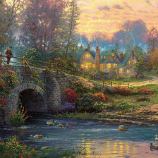 Схема вышивки «rieka,večer»