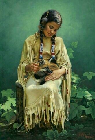 Девушка лисичка - девушка и лисичка - оригинал