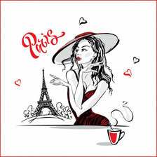 Схема вышивки «Девушка Париж»