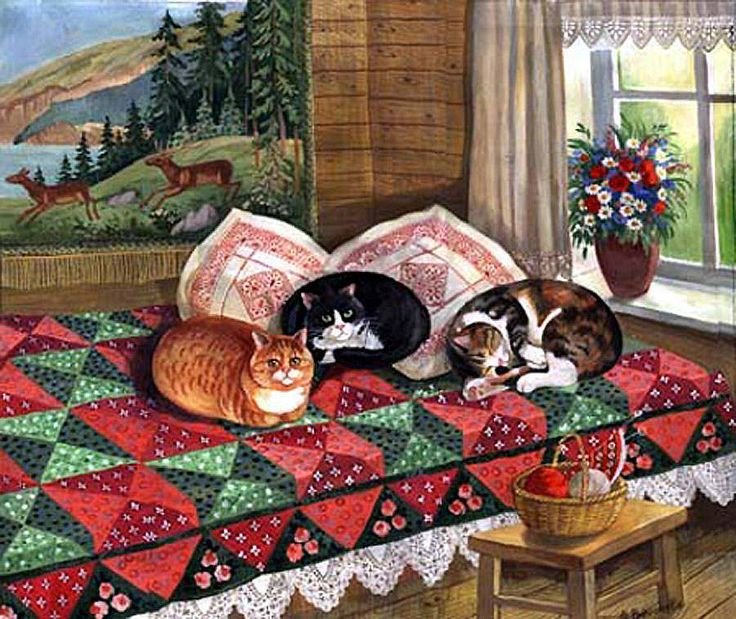 Мир животных - кот, кошка, деревня, дом, родионова, уют - оригинал