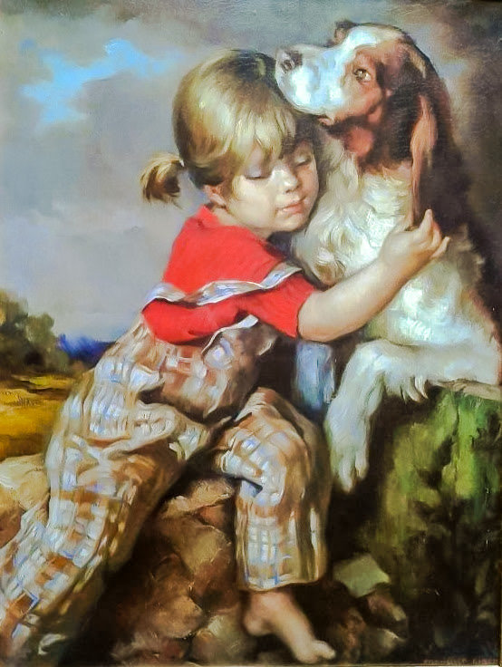 Endless Love. - francisco ribera gómez painter.children.animals. - оригинал