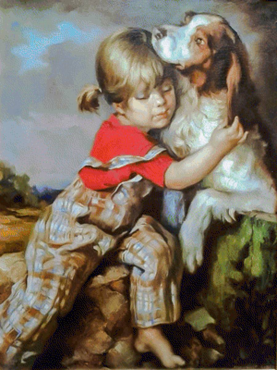 Endless Love. - francisco ribera gómez painter.children.animals. - предпросмотр