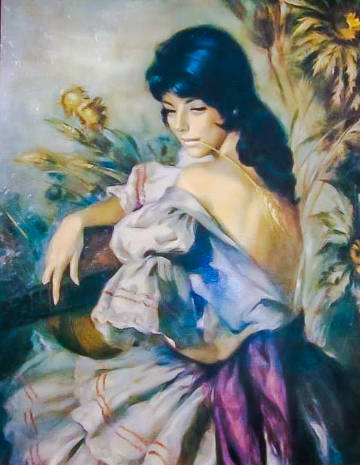 Morena Clara. - francisco ribera gómez painter.ladies.portraits. - оригинал