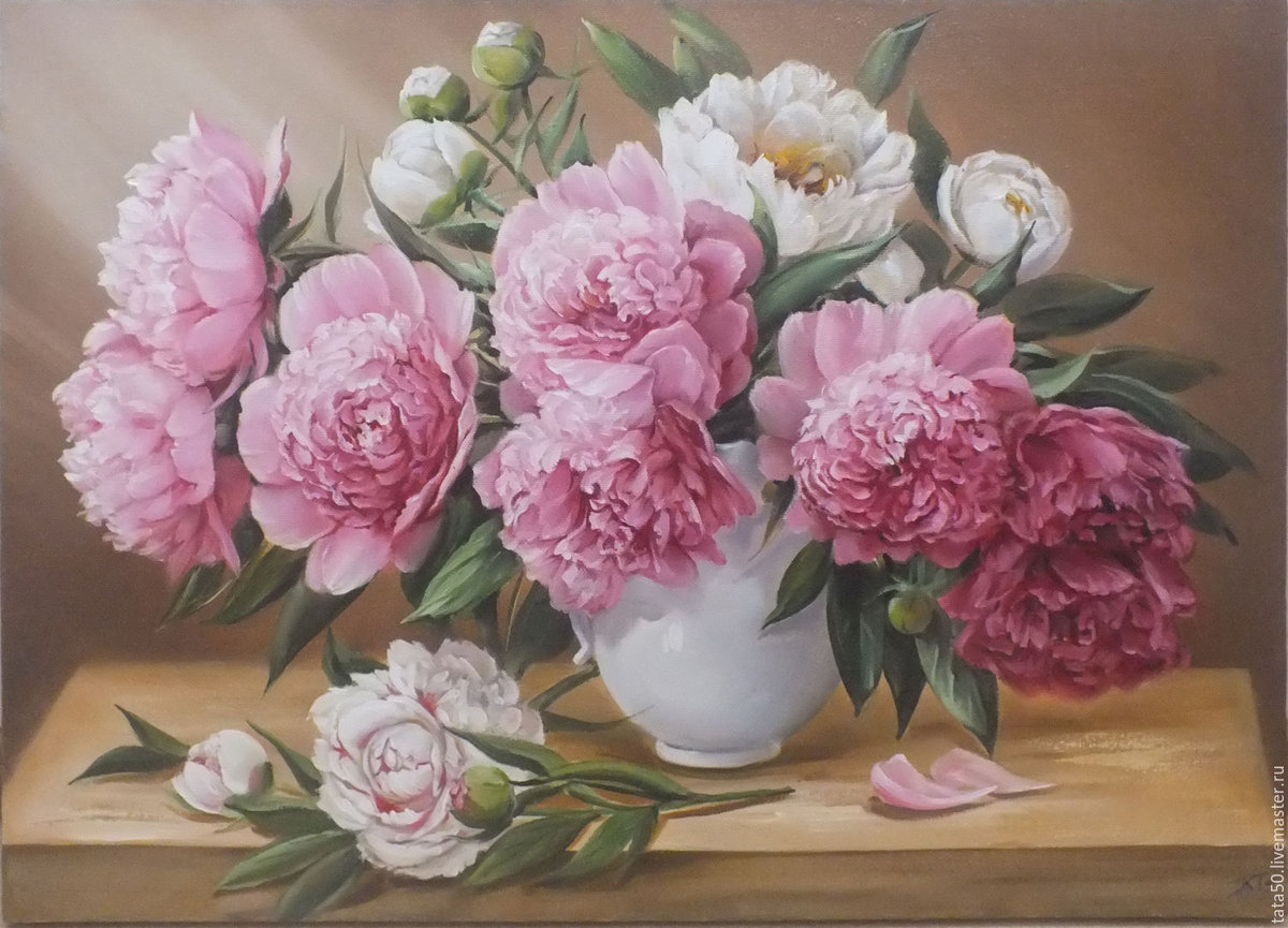 Пионы - розовые пионы, цветы, пионы, цветы в вазе - оригинал