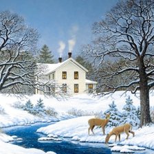 Схема вышивки «зимний вечер»