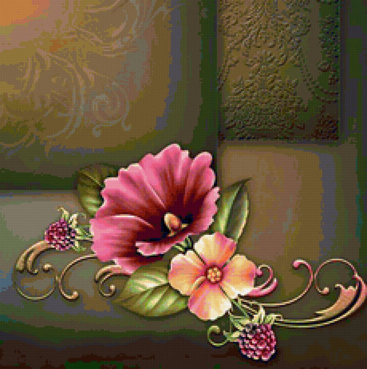 цветы - роза, рамка, цветы - предпросмотр