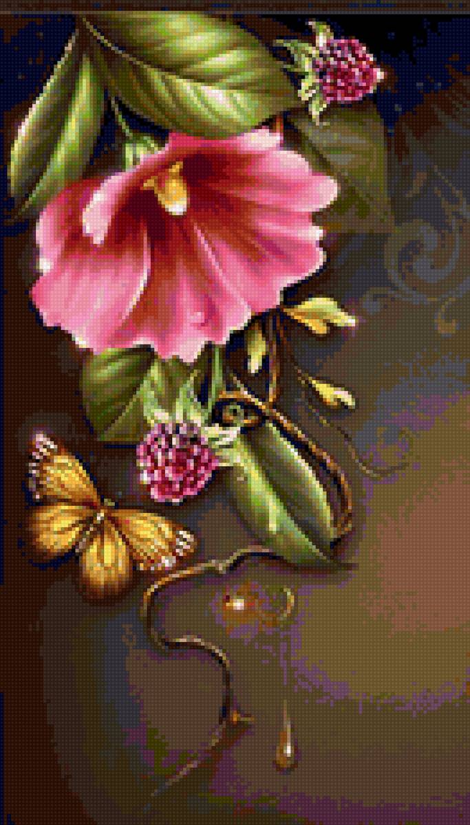 цветы - цветы, бабочка - предпросмотр