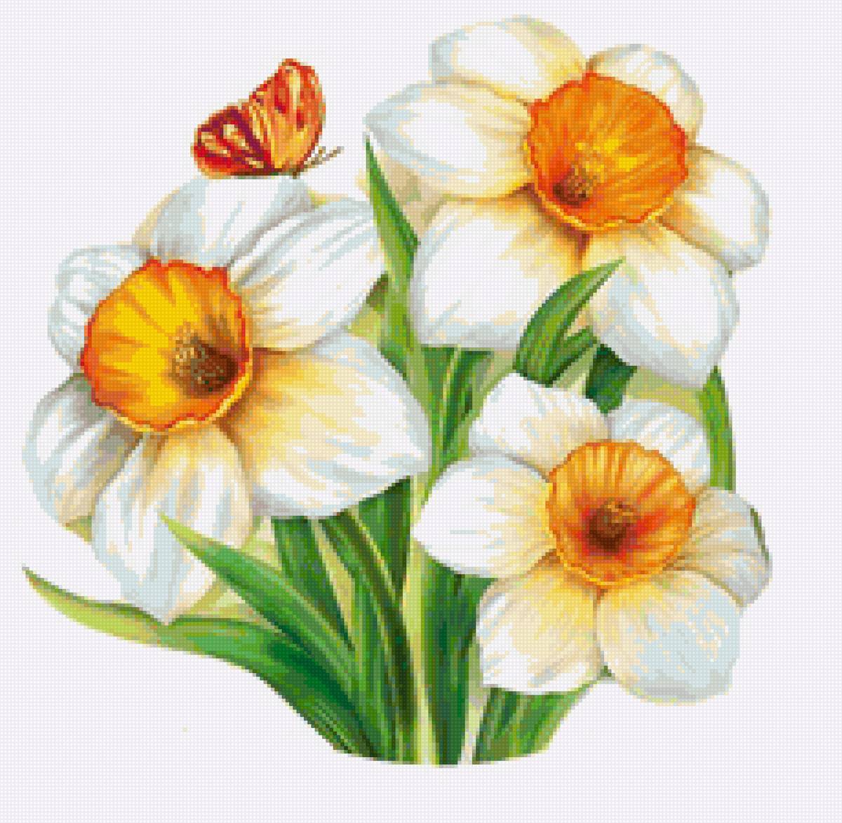 цветы - цветы, бабочка - предпросмотр