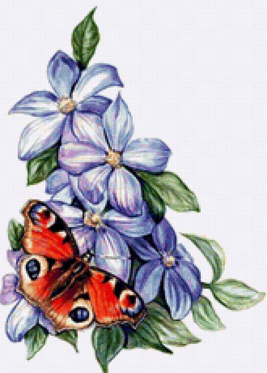 цветы - бабочка - предпросмотр