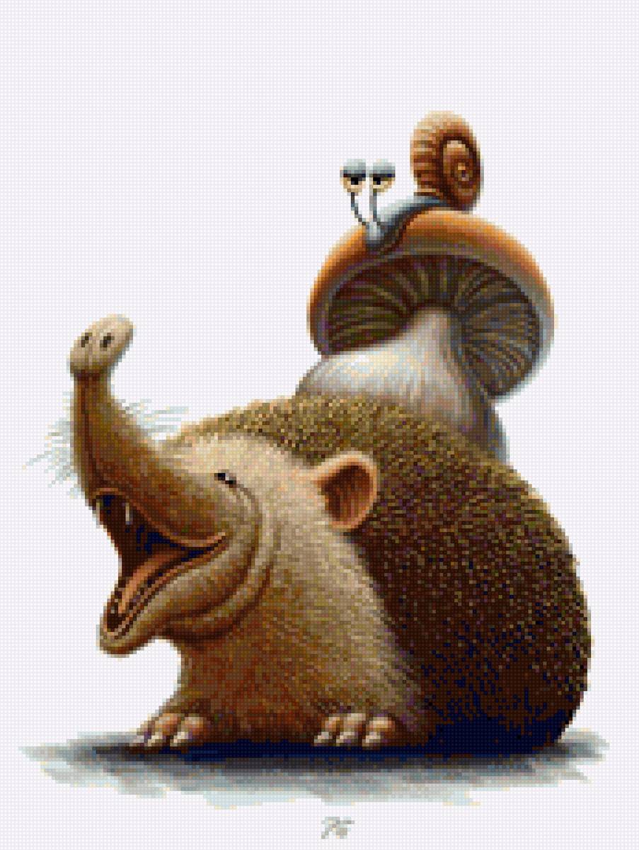 ежик - улитка, гриб - предпросмотр