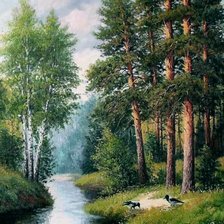 Схема вышивки «пейзаж»