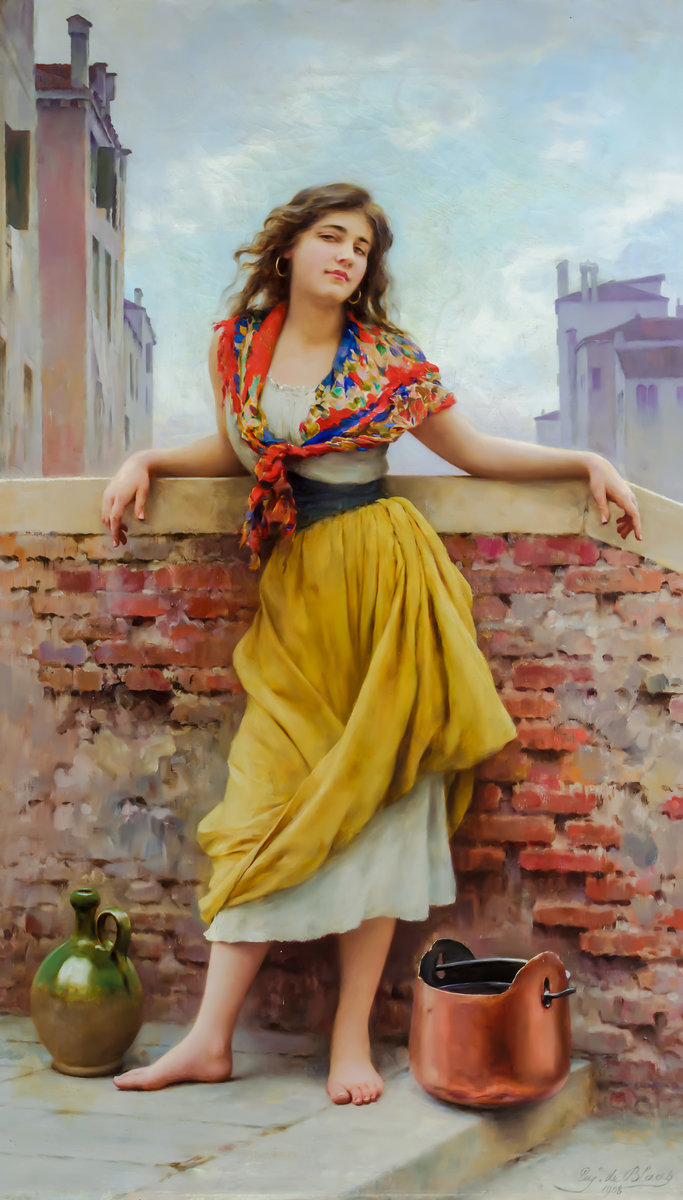 The Watercarrier. - eugene de blaas paints. scenarys.ladies. - оригинал