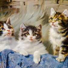 Схема вышивки «Three kittens.»