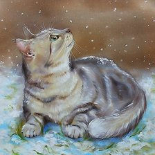 Схема вышивки «котёнок»