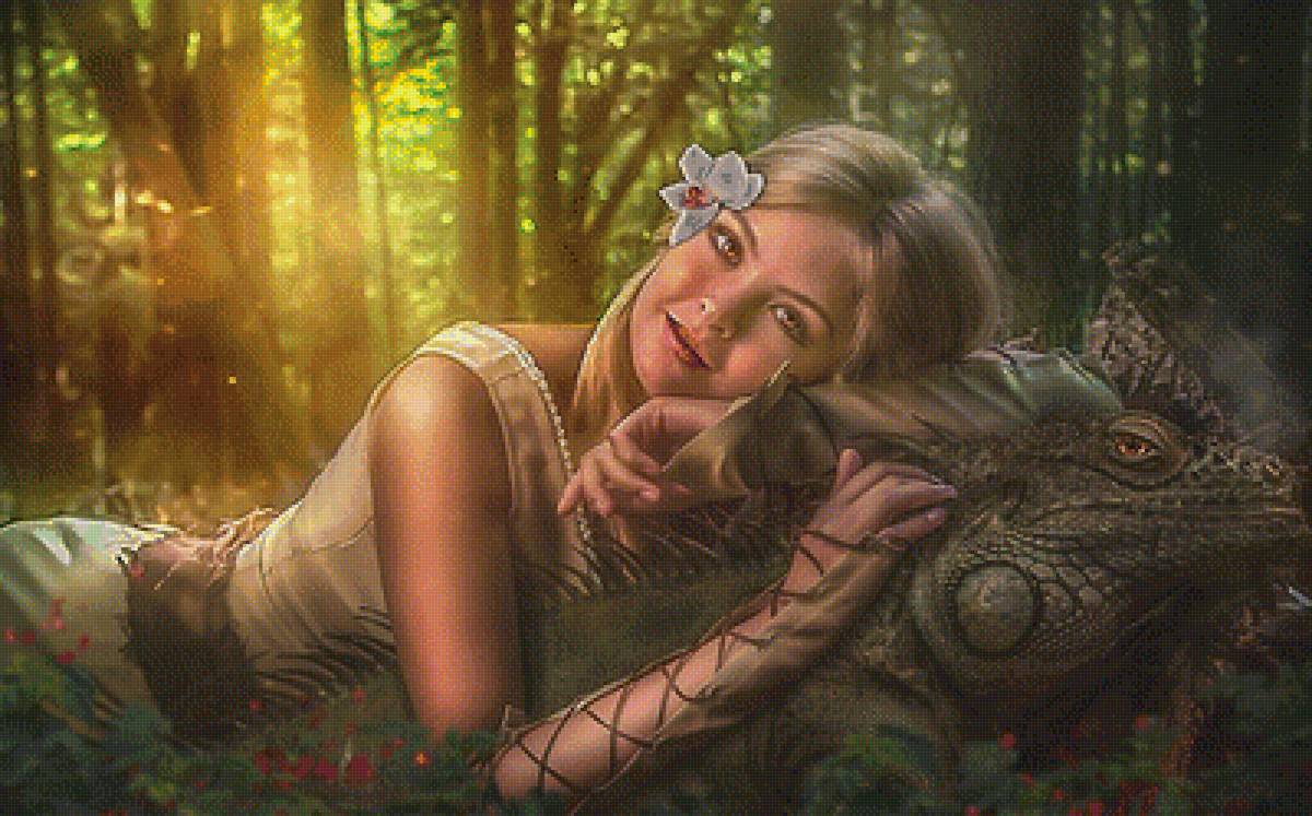 Девушка хозяйка дракона - предпросмотр