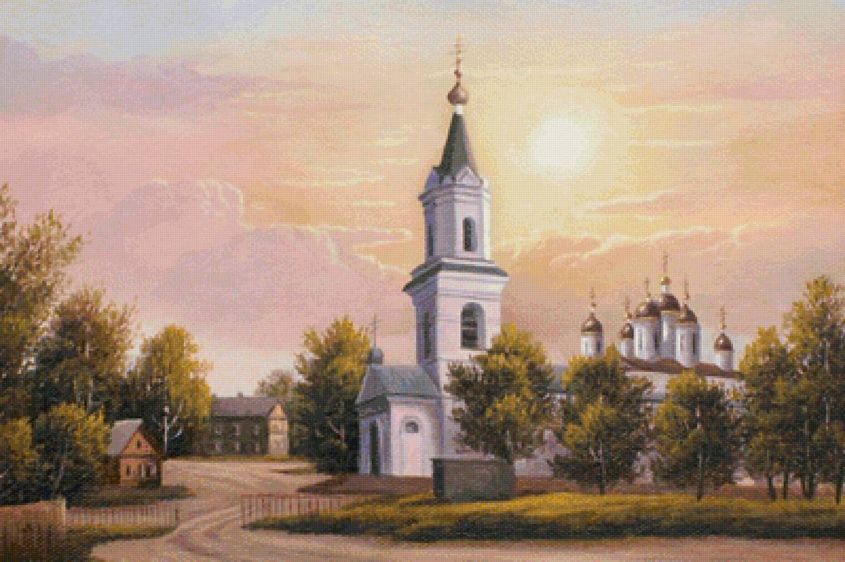 №1973652 - храм, церковь, вечер, деревья, закат - предпросмотр