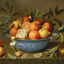 STILL LIFE WITH ORANGES AND LEMONS IN A WAN-LI PORCELAIN DISH